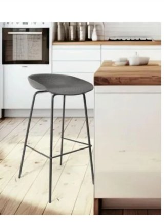 Taburete Polipropileno y Metal Gris