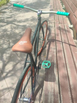 Bicicleta Fixie Negra Ruedas Naranja