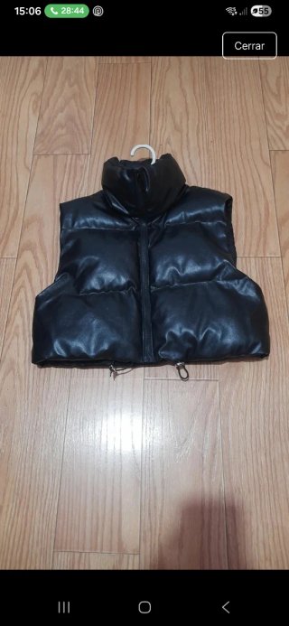 Chaleco efecto piel negro