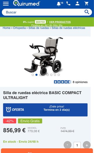 Silla de ruedas eléctrica Nuevo, Valoración: 4,8/5