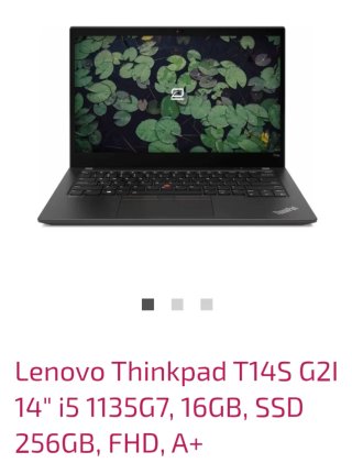 Lenovo Thinkpad T14S G2I 14 i5 1135G7 16GB SSD