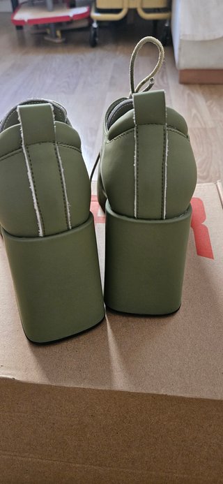 Botines de plataforma verde mujer