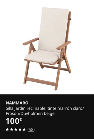 2 sillas reclinables de madera Ikea