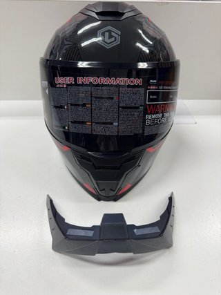 Casco Abatible Moto Negro/Rojo