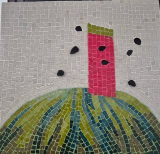Mosaico de sandía hecho a mano