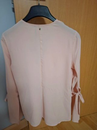Blusa AnnaRita N nude lazos manga acampanada