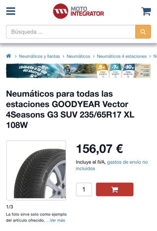 4 Neumáticos Goodyear 235/65 R17 108W