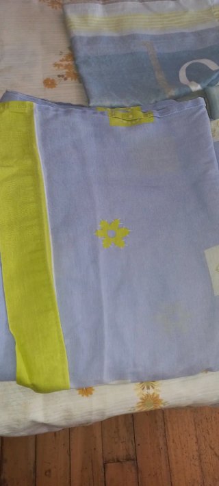 Juego Sábanas Cama 135 cm Azul y Verde