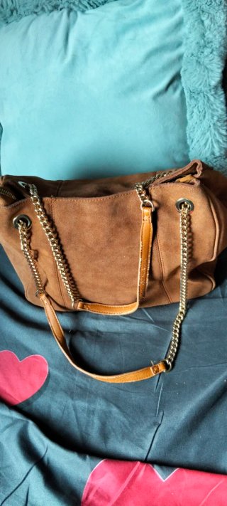 Bolso grande de piel de  ante