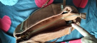 Bolso grande de piel de  ante