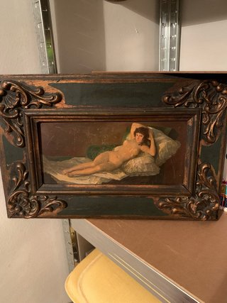 Cuadro Maja Desnuda en madera 50x25