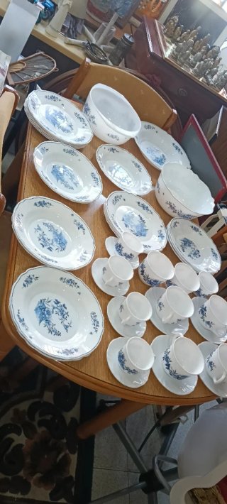 Juego 43 piezas porcelana azul y blanco