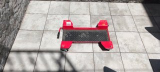 Carro deslizador para moto rojo