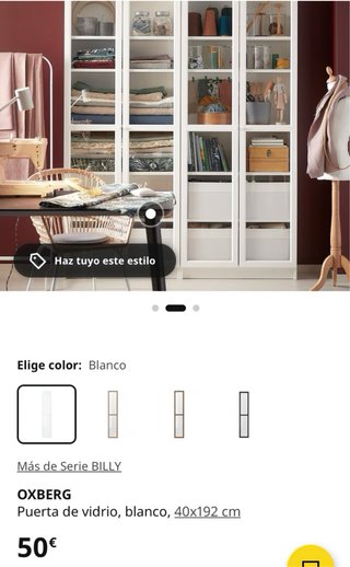 Puertas cristal librería IKEA BILLY OXBERG
