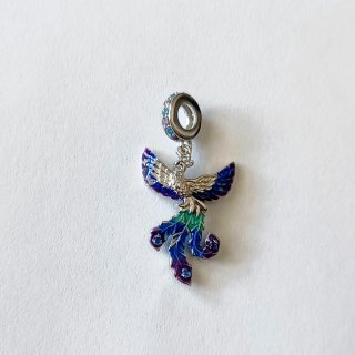 Charm Fenice Azzurro Viola argento s925
