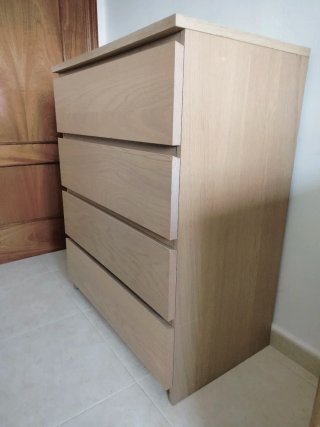 Cómoda de madera 4 cajones