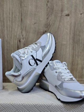 Zapatillas Calvin Klein Blancas y Plateadas