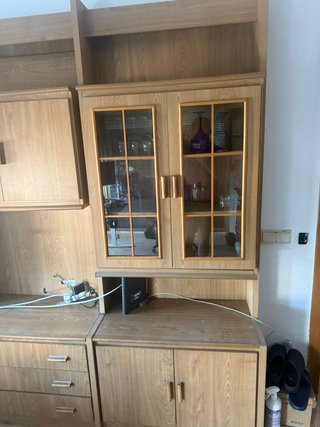 Mueble Comedor Madera y Cristal