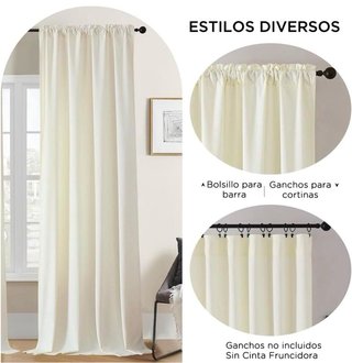Cortinas Terciopelo Blanco Marfil 132x245 cm 2 ud