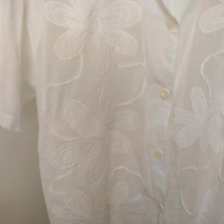 Camicia donna bianca floreale XL