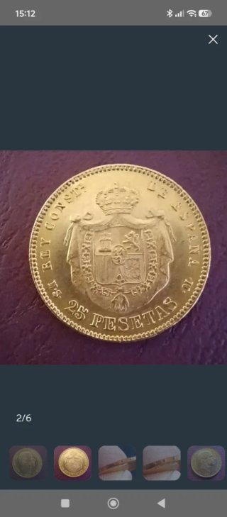 Moneda 25 Pesetas Oro 1881 Alfonso XII