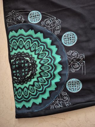 Vestido Desigual Negro y Verde