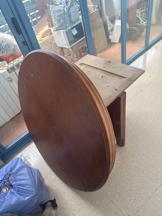 Mesa comedor redonda extensible madera