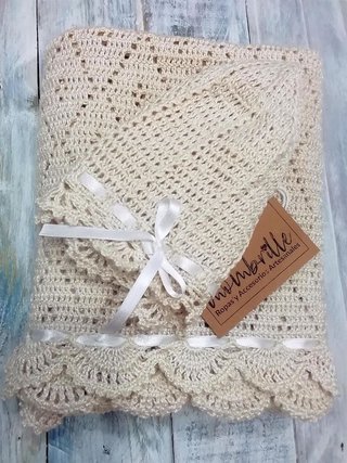 Manta para bebé toquilla con gorrito Algodón