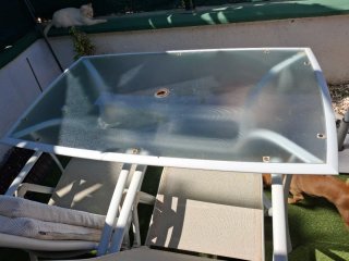 Mesa Terraza Cristal y Metal