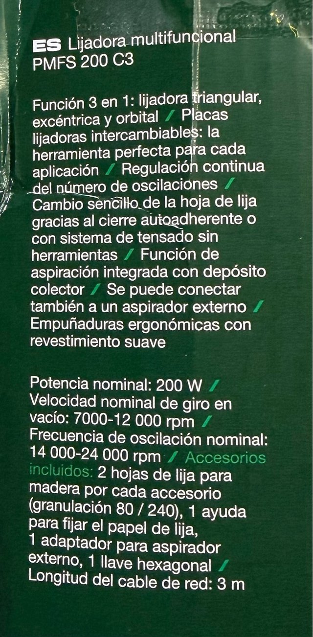 Lijadora orbital Parkside PMFS 206 C3