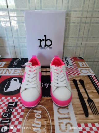 Scarpe Donna Rocco Barocco Rosa e Bianche