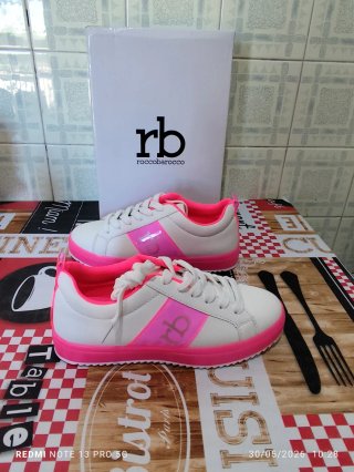 Scarpe Donna Rocco Barocco Rosa e Bianche