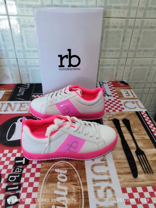 Scarpe Donna Rocco Barocco Rosa e Bianche