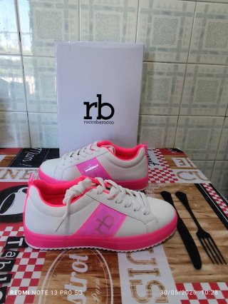 Scarpe Donna Rocco Barocco Rosa e Bianche