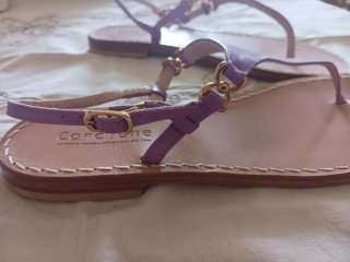 Sandali Corcione in pelle viola