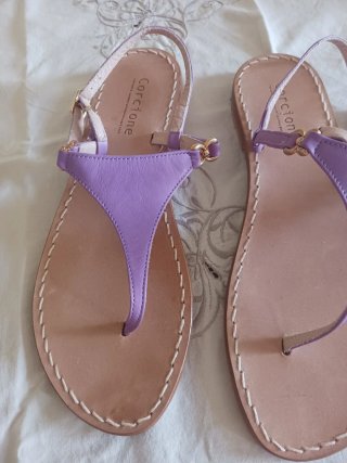 Sandali Corcione in pelle viola