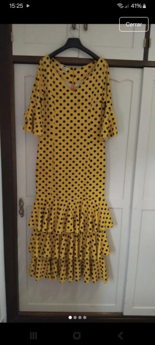 Vestido Flamenco Amarillo Lunares