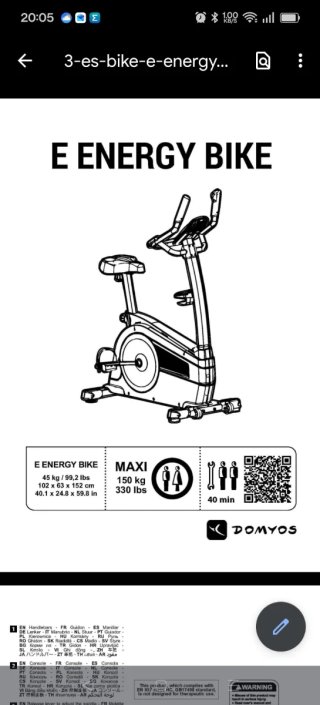 Bicicleta Estática e-energy