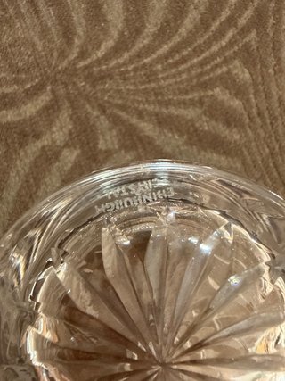 Juego de 4 vasos de cristal tallado mas bol