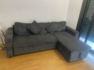 Sofá modular gris de tela
