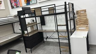 Litera juvenil con escritorio y almacenaje