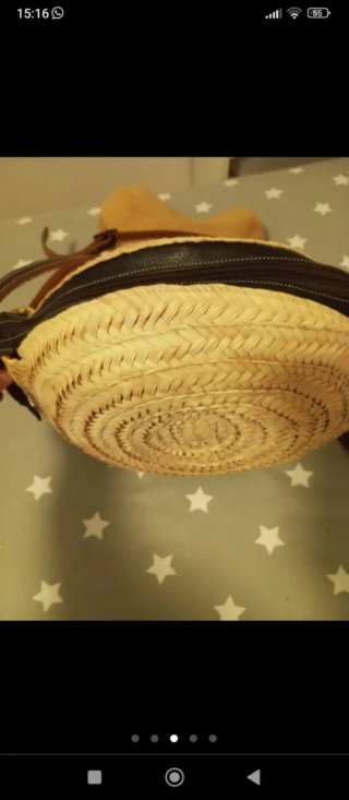 Bolso Piel de Mar mimbre y piel