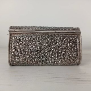 Bolso de mano clutch joya vintage plata 925