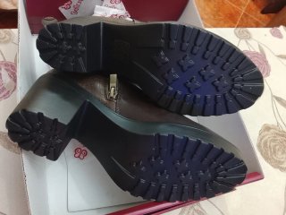 Botines Balleri marrón tacón grueso mujer.