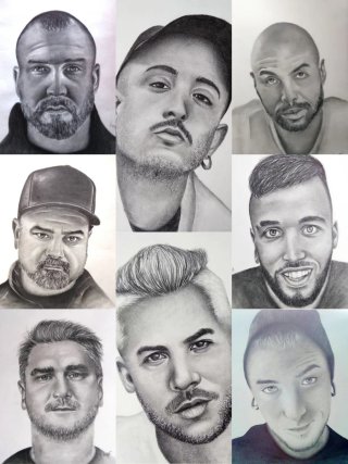 Retratos a lápiz