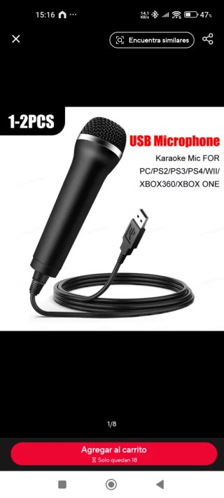 2 Micrófonos USB Karaoke PC/Consola