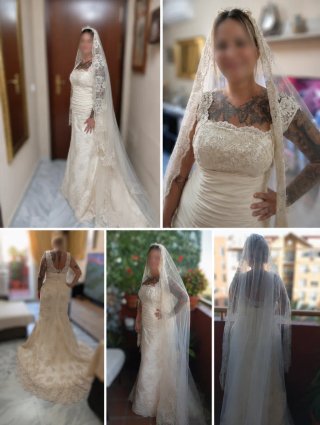Vestido de Novia Franc Sarabia color marfil