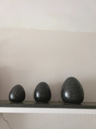 3 Huevos Decorativos Cerámica Negro