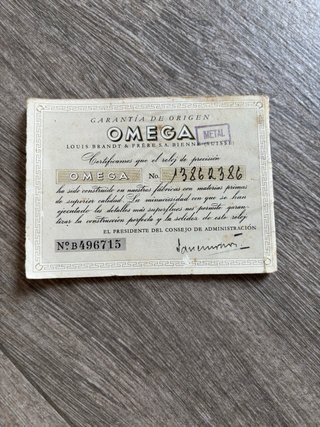 Omega Garantía de Origen