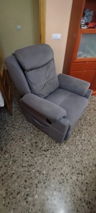 Sillón relax gris tela